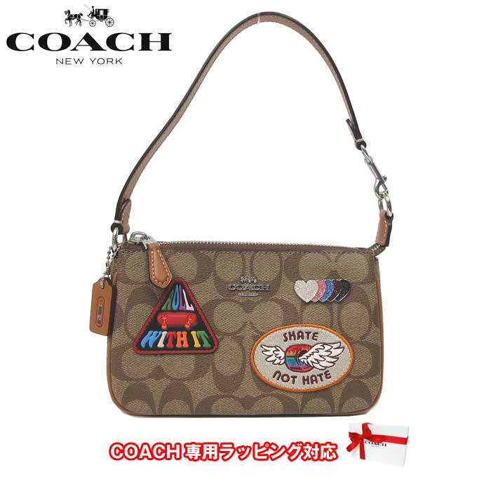 【10%OFF 5/21 09:59迄】コーチ ポーチ COACH パッチ シグネチャー PVC トップハンドルポーチ CK383 SVOT8(カーキマルチ) アウトレット レディース 送料無料