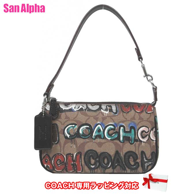 アクセサリーポーチ 【1000円OFF 5/16 01:59迄】コーチ ポーチ COACH 【COACH X MINT + SERF】ノリータ 19・シグネチャー キャンバス リストレット CM240 SVOT8 (カーキマルチ) アウトレット レディース 送料無料