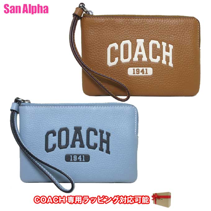 アクセサリーポーチ コーチ ポーチ COACH バーシティ コーナージップリストレット L字ファスナー CR393 アウトレット レディース 【メール便対応(ネコポス)】