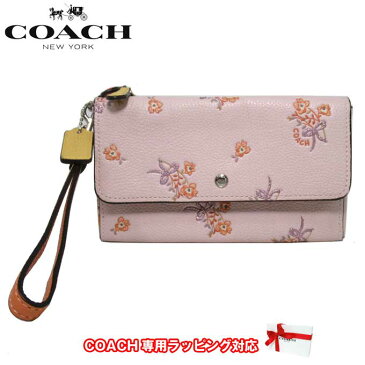 コーチ ポーチ レザー COACH 29608 レザー 花柄 リストレット ストラップ付 ポーチ 送料無料【ギフト】