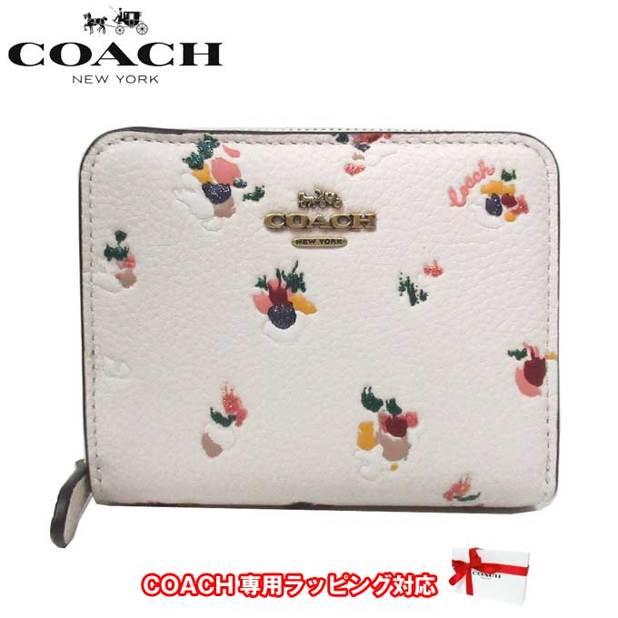 コーチ 二つ折り財布 レディース コーチ 財布 二つ折り財布 COACH フローラル プリント ビルフォールド ウォレット C6001 B4CAH(チョーク×マルチカラー) アウトレット レディース 送料無料