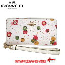 【10 OFF 4/21 09:59迄】コーチ 長財布 レディース COACH C7410 IMCAH PVC オーナメント プリント ストラップ付き ラウンドファスナー アウトレット 送料無料