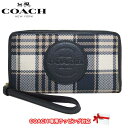 コーチ 財布（レディース） 【1000円OFF 5/16 01:59迄】コーチ 長財布 レディース COACH C8680 IMF23 チェック柄 ロゴ デンプシー ストラップ付 ラージ フォン ウォレット アウトレット 送料無料