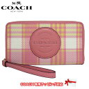 【10%OFF 4/21 09:59迄】コーチ 長財布 レディース COACH C8680 IMTVT チェック柄 ロゴ デンプシー ストラップ付 ラージ フォン ウォレット アウトレット 送料無料