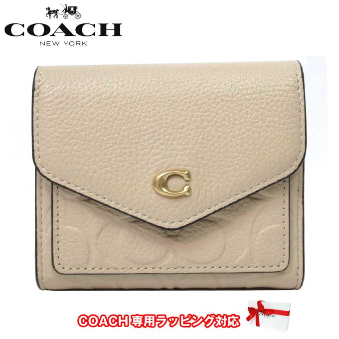 コーチ 三つ折り財布 レディース 【10%OFF 5/21 09:59迄】コーチ 財布 三つ折り財布 COACH シグネチャー ウィン スモール ウォレット CC498 B4/IY(アイボリー)レディース 送料無料