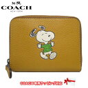 コーチ 二つ折り財布 レディース コーチ 財布 二つ折り財布(小銭入れあり) COACH ピーナッツ × コーチ スモール ジップ アラウンド ウォレット・スヌーピー ウォーク モチーフ CE869 QBRQD (ダークイエロー系マルチ) アウトレット レディース 送料無料