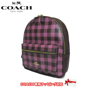 コーチ アウトレット COACH ショルダーバッグ F38949 PVC×レザー ギンガムチェック チャーリー ミディアム バッグパック / リュック IMO2Z(プリムローズマルチ)【RCP】【楽天カード分割】