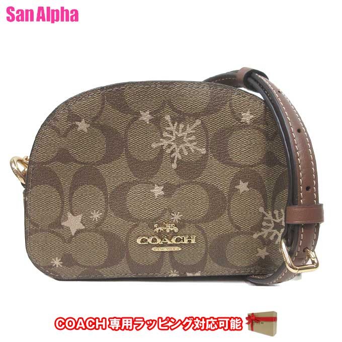 【1000円OFF 5/16 01:59迄】コーチ バッグ ショルダーバッグ COACH スター アンド スノーフレーク プリント シグネチャー ミニ セレナ サッチェル ミニバッグ 斜め掛け CN709 IMWD9(カーキ×サドル×ゴールドマルチ) アウトレット レディース 送料無料