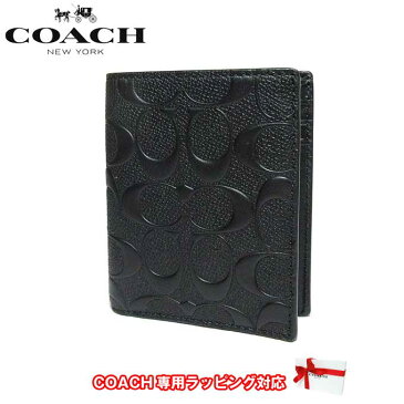 コーチ アウトレット COACH 財布 F11970 レザー シグネチャー スリム ウォレット / 二つ折り財布(小銭入れ有) BLK(ブラック)【二つ折り】【RCP】【0815楽天カード分割】【メンズ】【s-mail03】