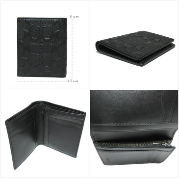 コーチ アウトレット COACH 財布 F11970 レザー シグネチャー スリム ウォレット / 二つ折り財布(小銭入れ有) BLK(ブラック)【二つ折り】【RCP】【0815楽天カード分割】【メンズ】【s-mail03】