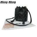 【20%OFF】ミュウミュウ アウトレット MIU MIU ショルダーバッグ 5BE014 キルティング ナッパレザー スタッズ バケツ型 巾着絞り 斜め掛け NAPPA BORCHIE / NERO 【レディース】