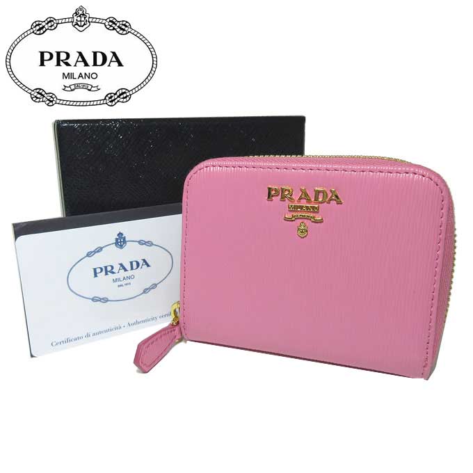 プラダ アウトレット PRADA 財布 1MM268 型押しレザー(縦シワ) コインパース コインケース VITELLO MOVE / GERANIO 【小銭入れ】 【RCP】【楽天カード分割】【レディース】