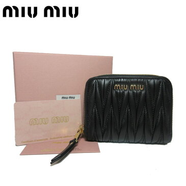 ミュウミュウ アウトレット miumiu 財布 5MM268 マトラッセレザー ラウンドファスナー コインケース MATELASSE'1 / NERO 【RCP】【0815楽天カード分割】【レディース】【s-mail03】