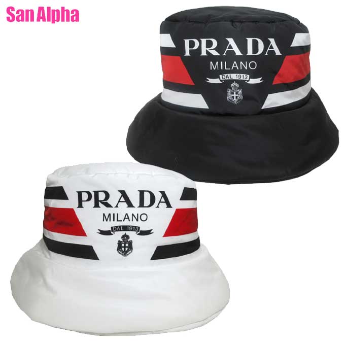 【10%OFF 5/21 09:59迄】プラダ アパレル ハット 帽子 PRADA Reナイロン 1HC248 TESSUTO RIGHE アウトレット メンズ レディース 送料無料