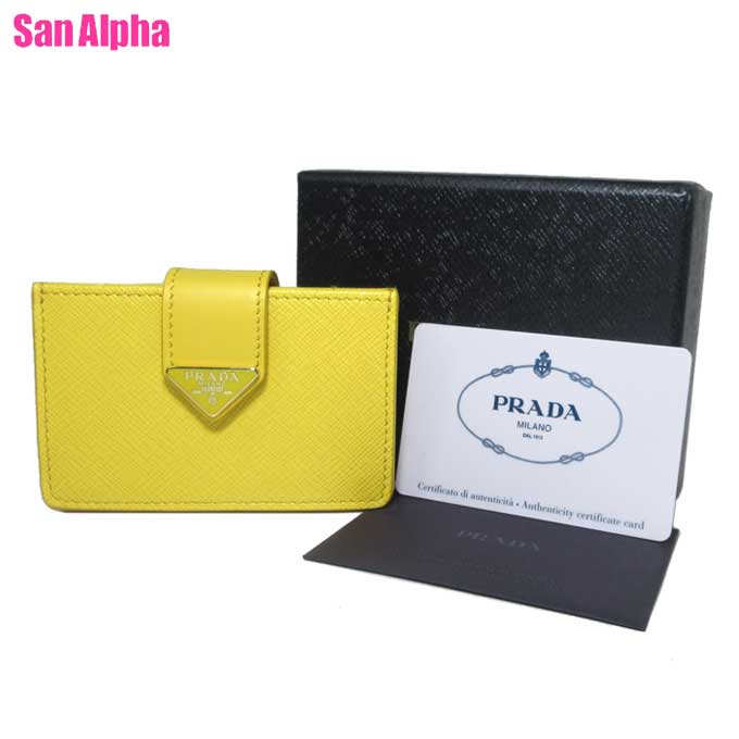 【10%OFF 5/21 09:59迄】プラダ カードケース PRADA サフィアーノ トライアングル ロゴ アコーディオンカードホルダー 1MC211 SAFFIANO TAB / SOLE (イエロー系) アウトレット レディース 送料無料