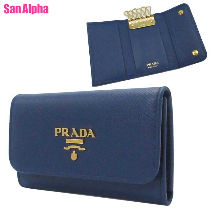 プラダ キーケース 【最大500円OFFクーポン配布 6/4 10:00～】プラダ キーケース PRADA サフィアーノレザー メタルロゴ 6連キーフック 1PG222 SAFFIANO METAL / BLUETTE (ブリエッタ) アウトレット レディース 送料無料