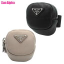 【10%OFF 5/7 AM9:59迄】プラダ ポーチ アパレル PRADA レザー ミニトライアングル ロゴ ミニポーチ ゴムバンド付き 1TT137 アウト...