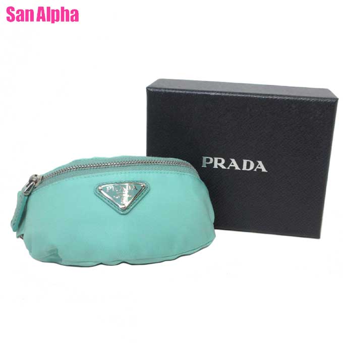 【1000円OFF 5/16 01:59迄】プラダ ポーチ PRADA ナイロン トライアングルロゴ リストポーチ リストバッグ 1TT095 TESSUTO TRAVEL / GIADA (ライトブルー系) アウトレット レディース 送料無料