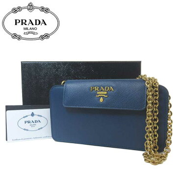 プラダ アウトレット PRADA ショルダーバッグ 1ZH048 サフィアーノ チェーンストラップ付き iphoneケース / スマホケース ポシェット 斜め掛け SAFFIANO METAL / BLUETTE【RCP】【楽天カード分割】【レディース】