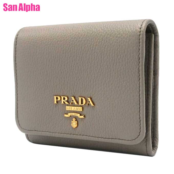 楽天市場】prada 三つ折り 財布(カラーグレー)(バッグ・小物 楽天市場】prada 三つ折り 財布(カラーグレー)(バッグ・小物