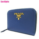 【10%OFF 5/7 09:59迄】【タイプ2 ロゴ大】プラダ 財布 コインケース PRADA サフィアーノレザー メタルロゴ コンパクト ラウンドジップ 小銭入れ カードケース 1MM268 SAFFIANO METAL / BLUETTE (ブリエッタ) アウトレット レディース 送料無料