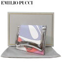 【決算SALE 10%OFF】●5タイプ有り● エミリオ・プッチ アウトレット EMILIO PUCCI 財布 9USM11-9U120-052 PVC 幾何学模様 三つ折り財布 シルバー系×マルチカラー【レディース】【母の日】【ギフト】