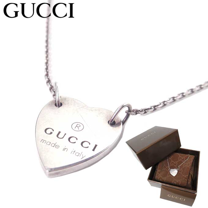 【4/30限定★P10倍商品】【中古（Aランク）】グッチ GUCCI アクセサリー ネックレス ハートモチーフ シルバー925 レディース 送料無料【ギフト】