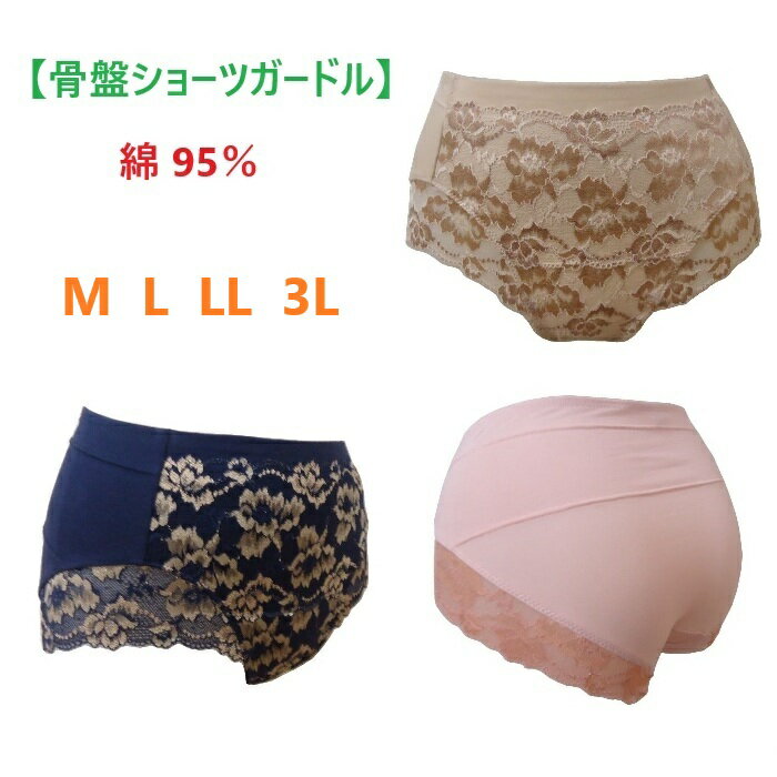 骨盤ショーツガードル　補正下着　綿95％　骨盤サポートショーツ　パワーネット　立体縫製　深履き　（M　L　LL　3L）　新品