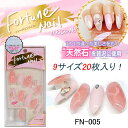 【メール便OK】天然石クリスタルを使用したネイルチップ フォーチュンネイル ricoAng 9サイズ20枚入り！Fortune nail 【メール便4個までOK】(FN-005)