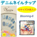 NEW デニムネイルチップ リコアング ブルーミング ネイルチップ 24枚入り!WING BEAT ウィング ビート ricoAng 【メール便3個までOK】(...