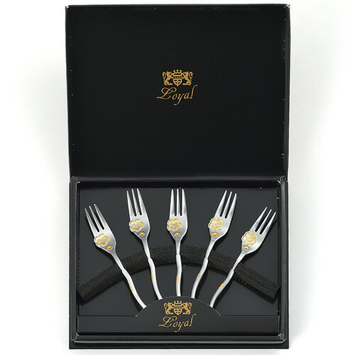 紅梅 つや消し 部分金 ヒメフォークセット5pc (124215/1) ヒメフォーク ステンレス 金めっき 洋食器 カ..