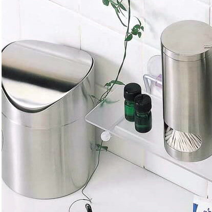 マトリス ダストボックス (201188) 径12cm 高さ16cm ステンレス 回転式 ダストボックス ステンレスゴミ箱 洗面所 ランドリー 衛生 蓋付 医療 丸型 ラウンド サークル 円柱 [2]