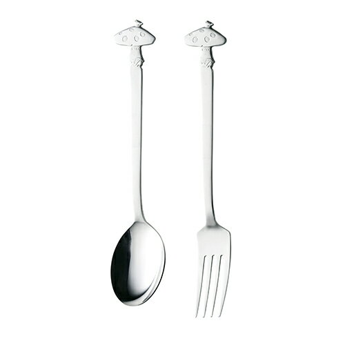 キノコカトラリー デザートフォーク/デザートスプーン (402496_89) 17cm ステンレス製 カトラリー 洋食..