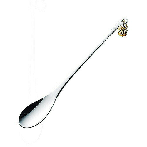 マ・シェリ コーヒースプーン(905546)12.5cm ステンレス 銀めっき 人工パール チャーム シェル 貝殻 マ..