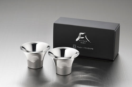 富士山 ぐい呑み ペア(FM-101) 冷酒杯 猪口 和風 記念品 シンプル ステンレス
