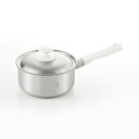 BON 2層鋼片手鍋18cm (BO-02) 2.3L IH対応 ソースパン 煮込み 茹で 蓋付 ふっ素加工 シルバー ステンレス ボン 霜龍器物【日本製】 ギ...