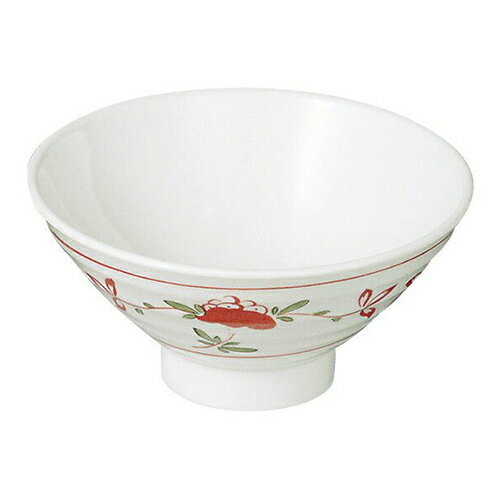Rakuten - メラミン和食器 赤絵 飯椀(身) (AK-4) 12cm 260ml 中華 粥椀 茶碗 茶わん 盛りつけ 本格的 軽い 器 業務用 和食 つる草紋様 蔓草 ボタニカル 和柄 メラミン食器 エンテック【日本製】