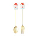夏祭りカトラリー スプーン/フォーク(かき氷)(008049_56)13cm 洋食器 卓上 縁日 お祭り サマーシーズン リゾート ポップ キュート ホワイト×...