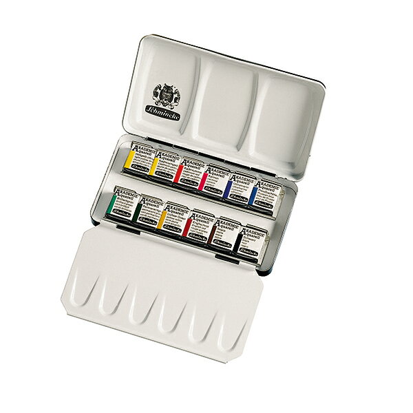 シュミンケ アカデミー ハーフパン12色セット 2面パレット・メタルケース入り 7×12.5×2cm (75112) 高級透明水彩絵具 固形水彩 絵の具 美術 ...