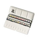 シュミンケ アカデミー ハーフパン24色セット 2面パレット・メタルケース入り 7×22×2.5cm (75424) 高級透明水彩絵具 固形水彩 絵の具 美術 ...