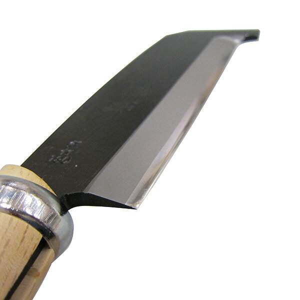 高級山林用鉈　鋼典 鋼付 箸付鉈 コブ柄180mm 木鞘 (C-71) 片刃 サヤナタ 石ツキ鉈...
