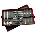 Voyage 18-8ステンレス カトラリー12pcセット 専用箱付 (TB-SET04) 箱入り 卓上 洋食器 レストラン カフェ ウエディング ディナー 業...