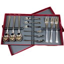 Quartz 18-8ステンレス カトラリー12pcセット 専用箱付 (TB-SET05) 箱入り 卓上 カトラリー 洋食器 レストラン 喫茶店 カフェ 業務用...