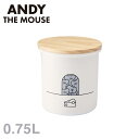 キャニスター ねずみのANDY ホーローキャニスター (AMJ-2313) 750ml 保存容器 ホーロー 琺瑯 キッチン おしゃれ 珈琲豆 茶葉 保管 ギフト かわいい マウス ANDY THE MOUSE 松本セイジ