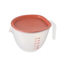 まいにち使いたいフタ付きボウル ミニ(レッド/グレー)(CH-2125_26) 400ml 取っ手付きボウル 注ぎ口 目盛付 かんたん 便利 下ごしらえ お弁当作り 料理 電子レンジ対応 食洗器対応【日本製】