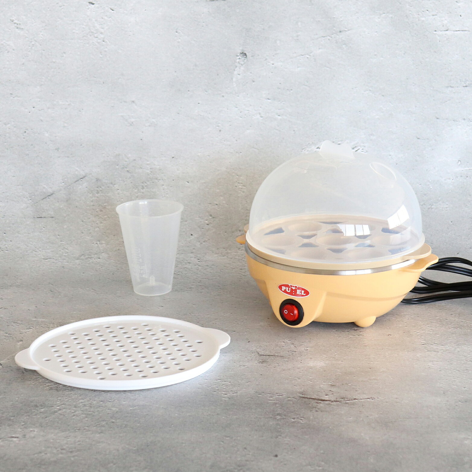 【9月下旬頃入荷予定】プエル 電気たまごゆで器 蒸し目皿付 (PU-109M) エッグスチーマー ゆで卵器 ゆでたまご 半熟 完熟 温野菜 蒸し料理 肉まん 手軽 便利 キッチン家電 ギフト la8010-10027637 キッチン雑貨のパレット燕三条本店 サンプル画像2