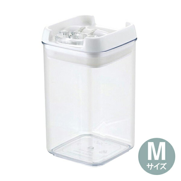 Rakuten - デル キャニスター M ホワイト (24121) 保存容器 樹脂製 調味料入れ 簡易密閉 ストッカー 卓上 容器 透明 見せる収納