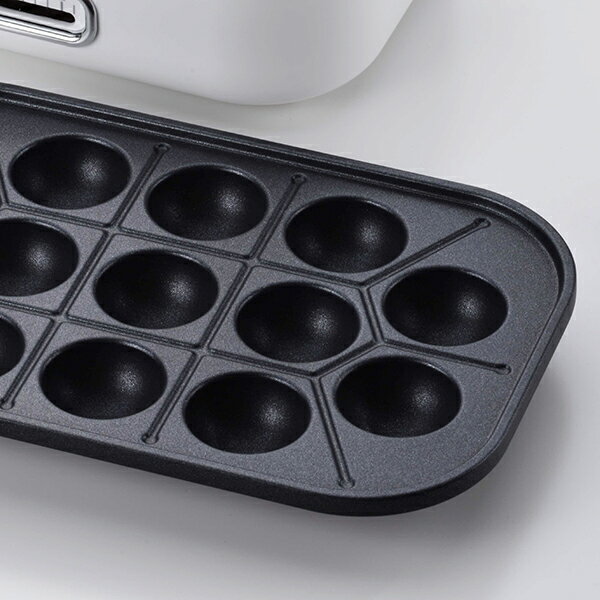 HOME SWAN 電気たこ焼器 13穴 (SNT-08) 着脱式 ふっ素加工 返しやすい たこ焼き アヒージョ パーティー ホワイト ギフト