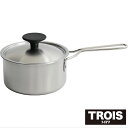 TROIS トロワ ソースパン16cm (TRW-16S) 1.8L 3層鋼 クラッド ソースパン 蓋付き 使いやすい 軽量 片手 ミルクパン IH対応 ステン...
