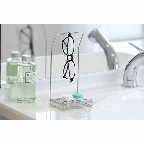 ステンレスコンタクト＆メガネラック (SV-7770) 収納 見せる収納 シンプル デスク 洗面 アクセサリー ..